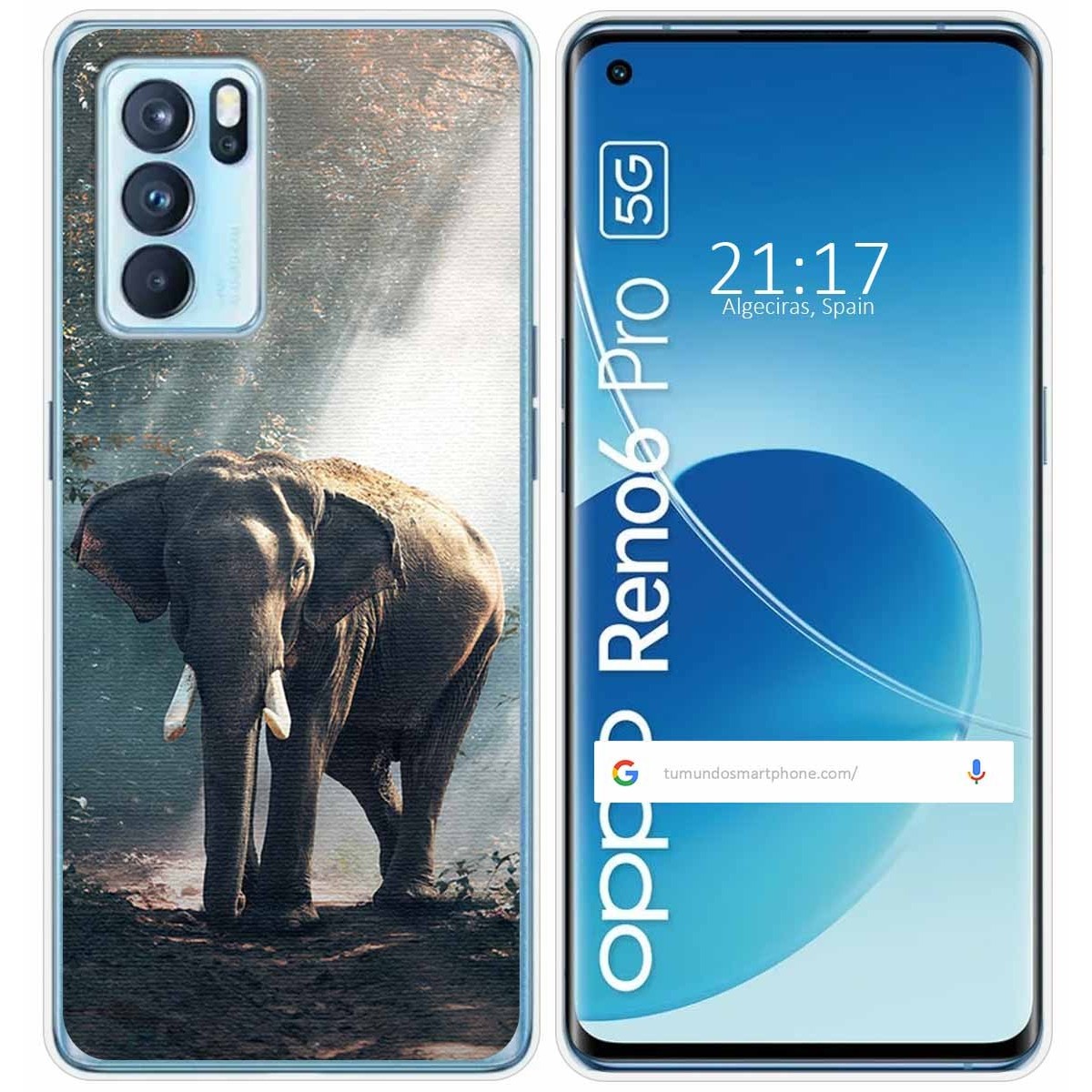 Funda Silicona para Oppo Reno 6 Pro 5G diseño Elefante Dibujos