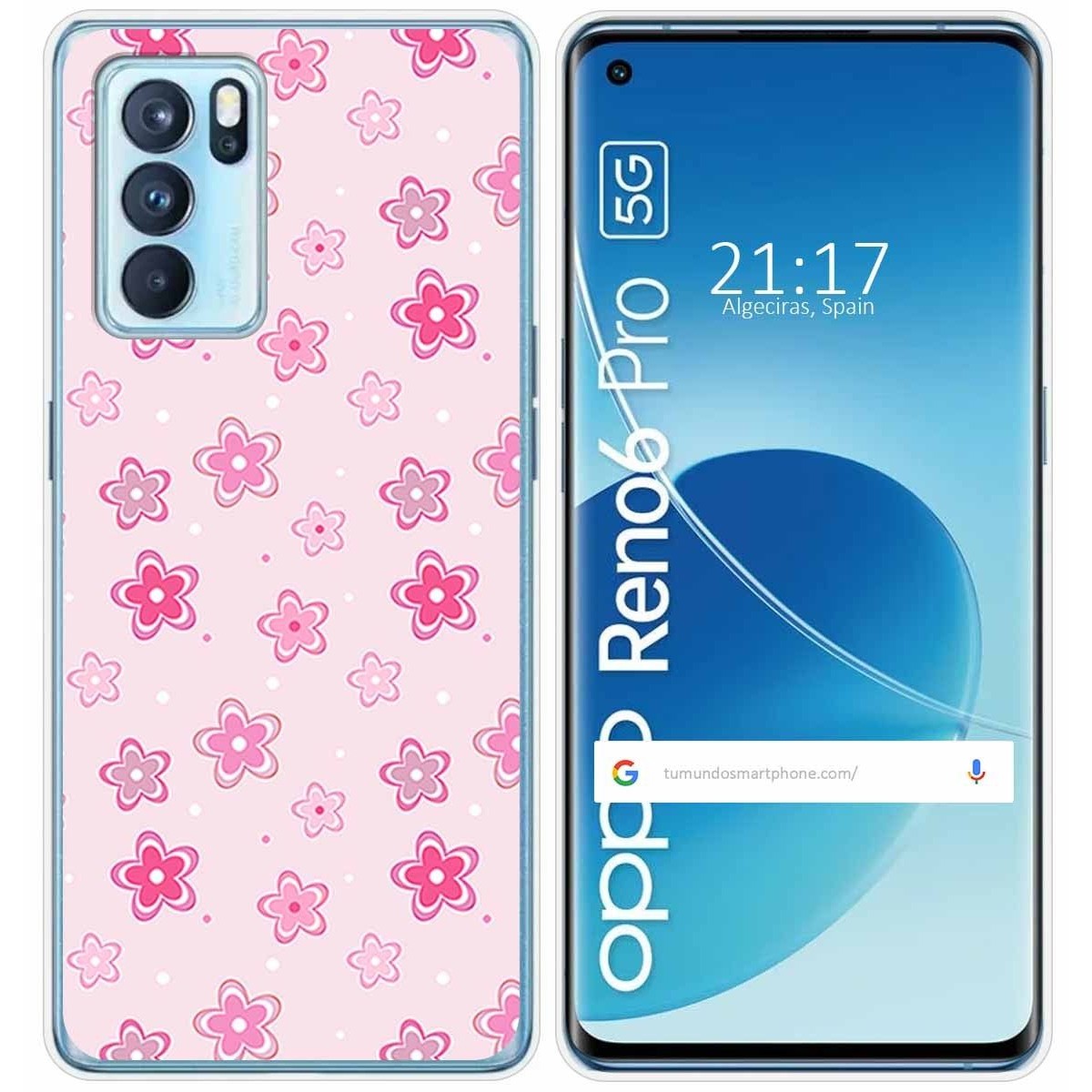 Funda Silicona para Oppo Reno 6 Pro 5G diseño Flores Dibujos