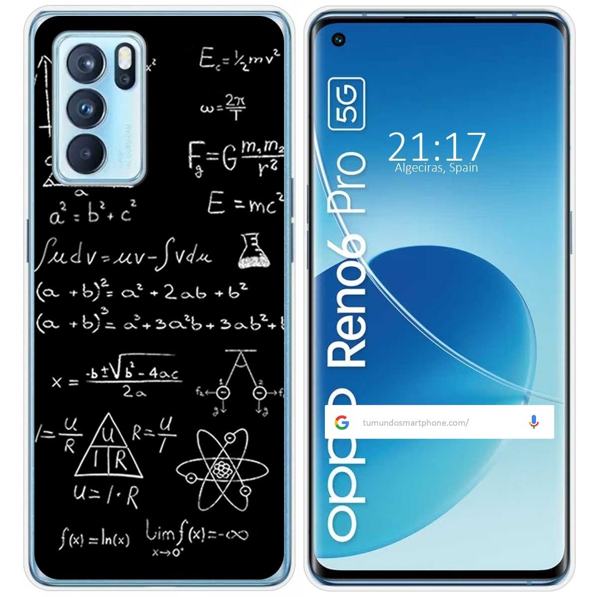 Funda Silicona para Oppo Reno 6 Pro 5G diseño Formulas Dibujos