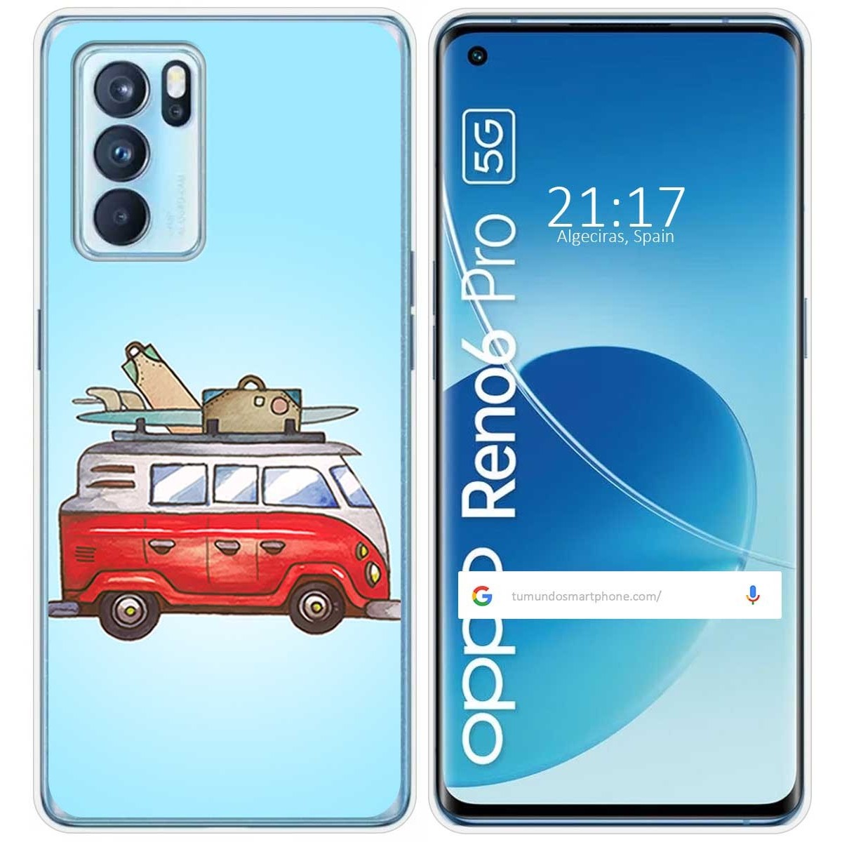 Funda Silicona para Oppo Reno 6 Pro 5G diseño Furgoneta Dibujos