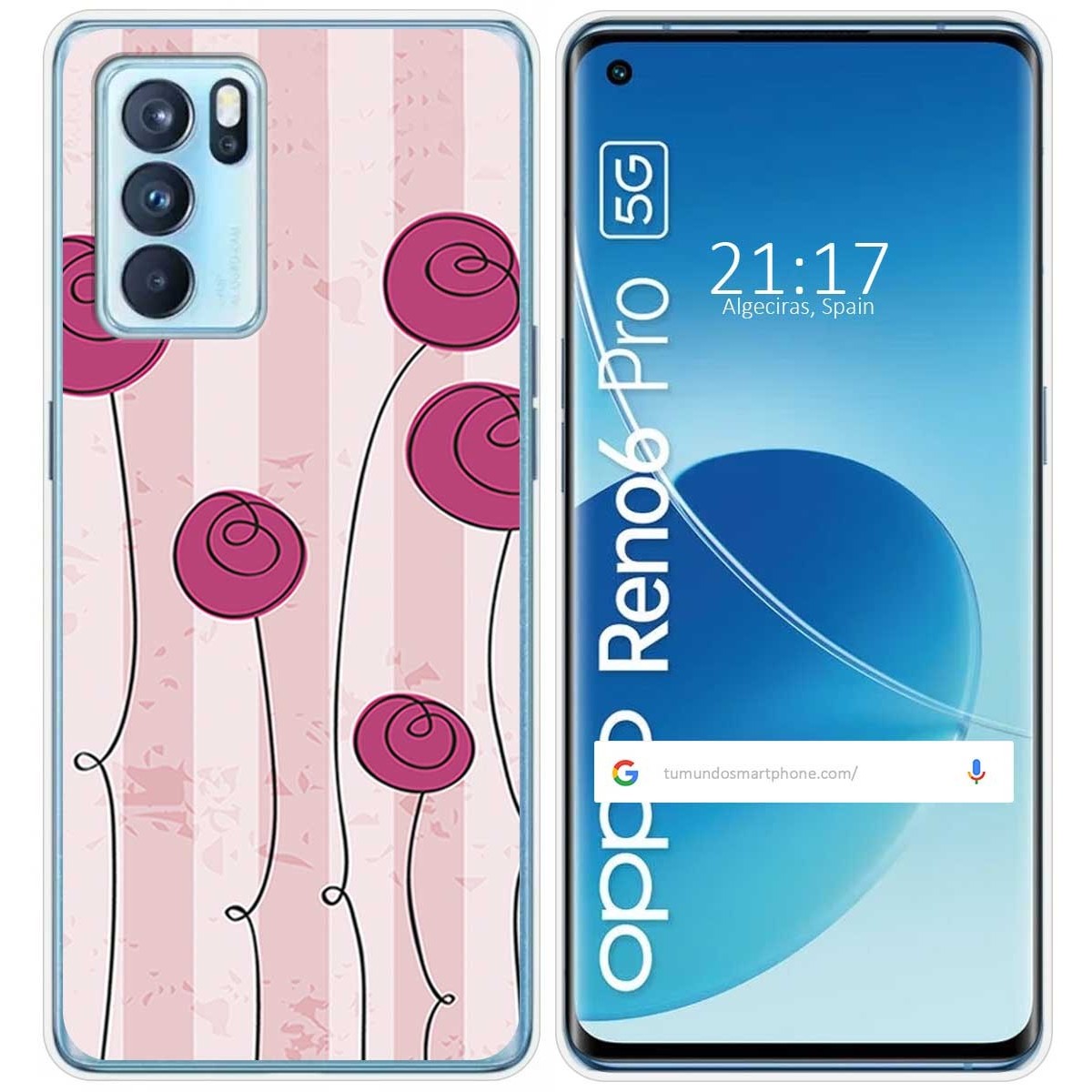 Funda Silicona para Oppo Reno 6 Pro 5G diseño Flores Vintage Dibujos