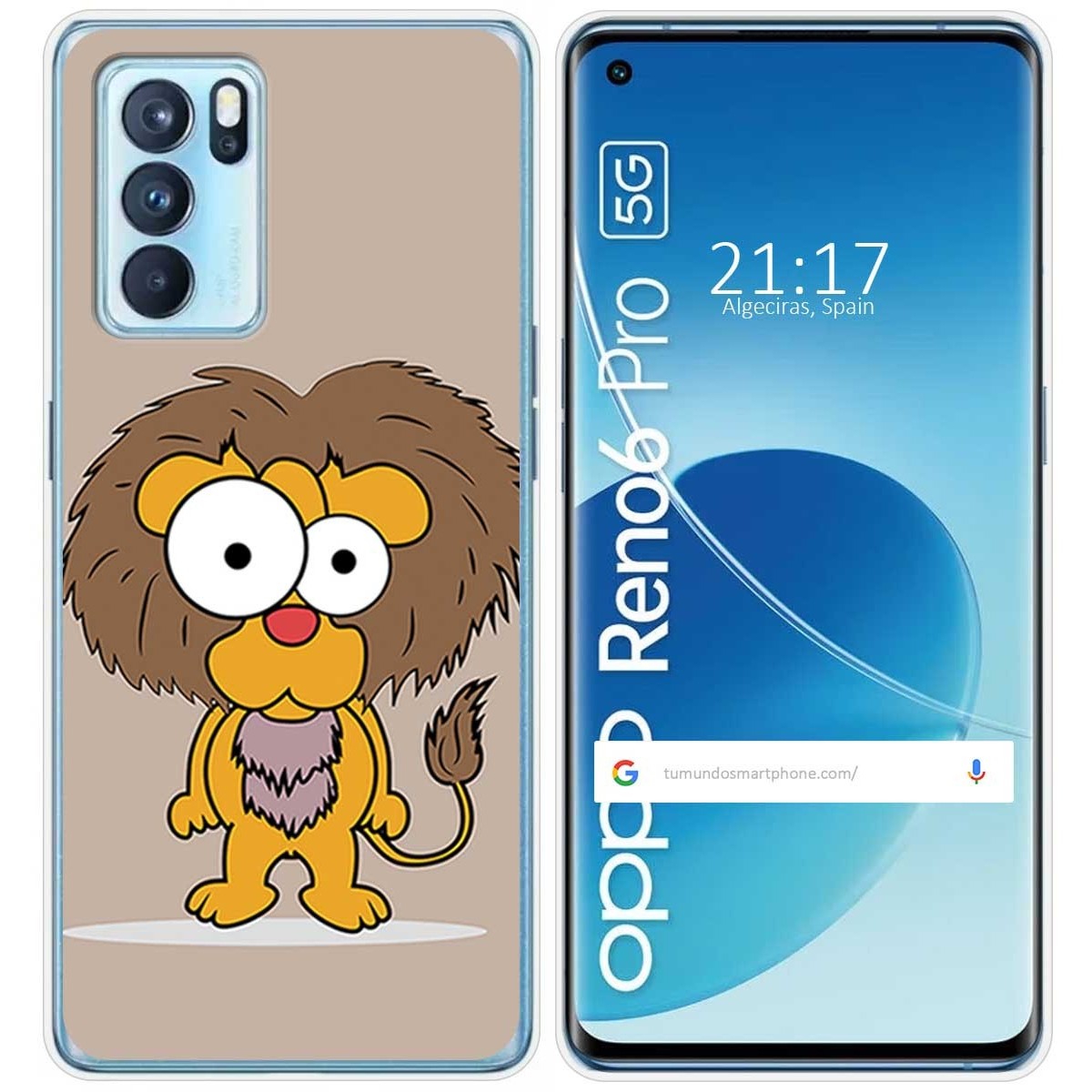 Funda Silicona para Oppo Reno 6 Pro 5G diseño Leon Dibujos