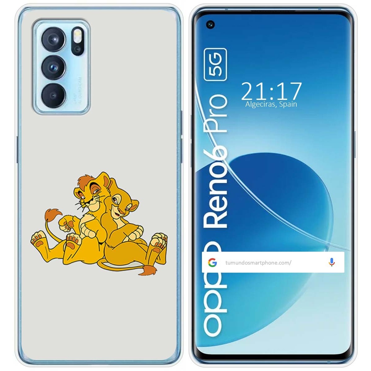 Funda Silicona para Oppo Reno 6 Pro 5G diseño Leones Dibujos