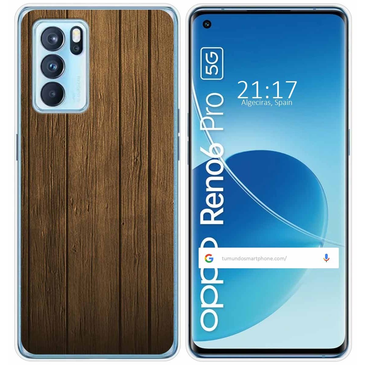 Funda Silicona para Oppo Reno 6 Pro 5G diseño Madera Dibujos