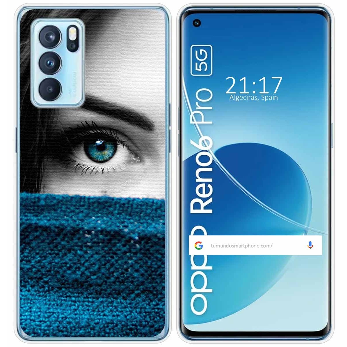 Funda Silicona para Oppo Reno 6 Pro 5G diseño Ojo Dibujos