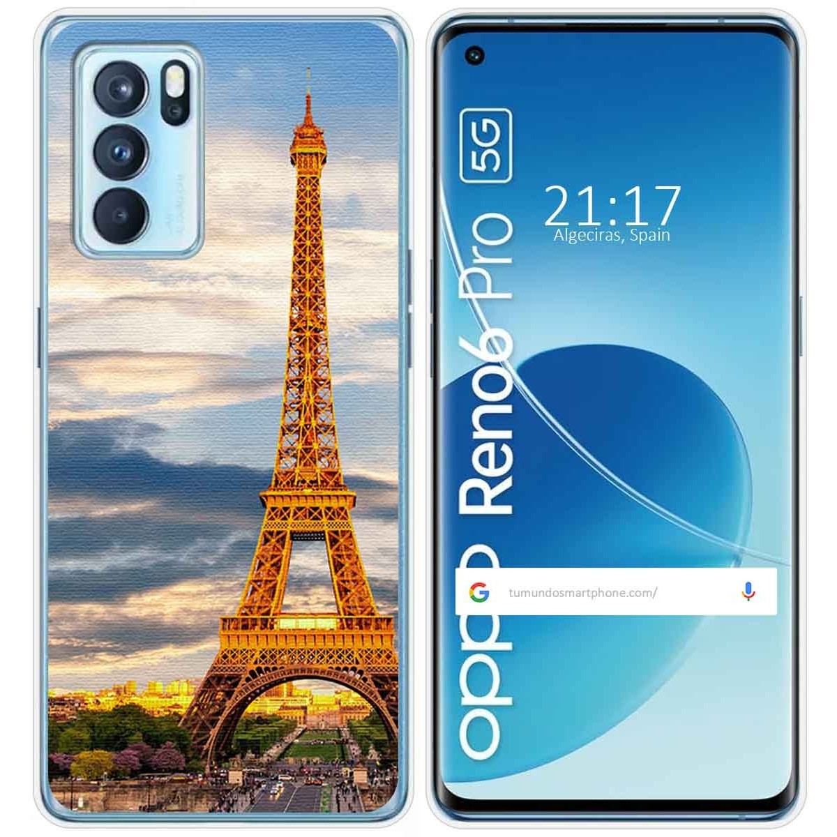Funda Silicona para Oppo Reno 6 Pro 5G diseño Paris Dibujos