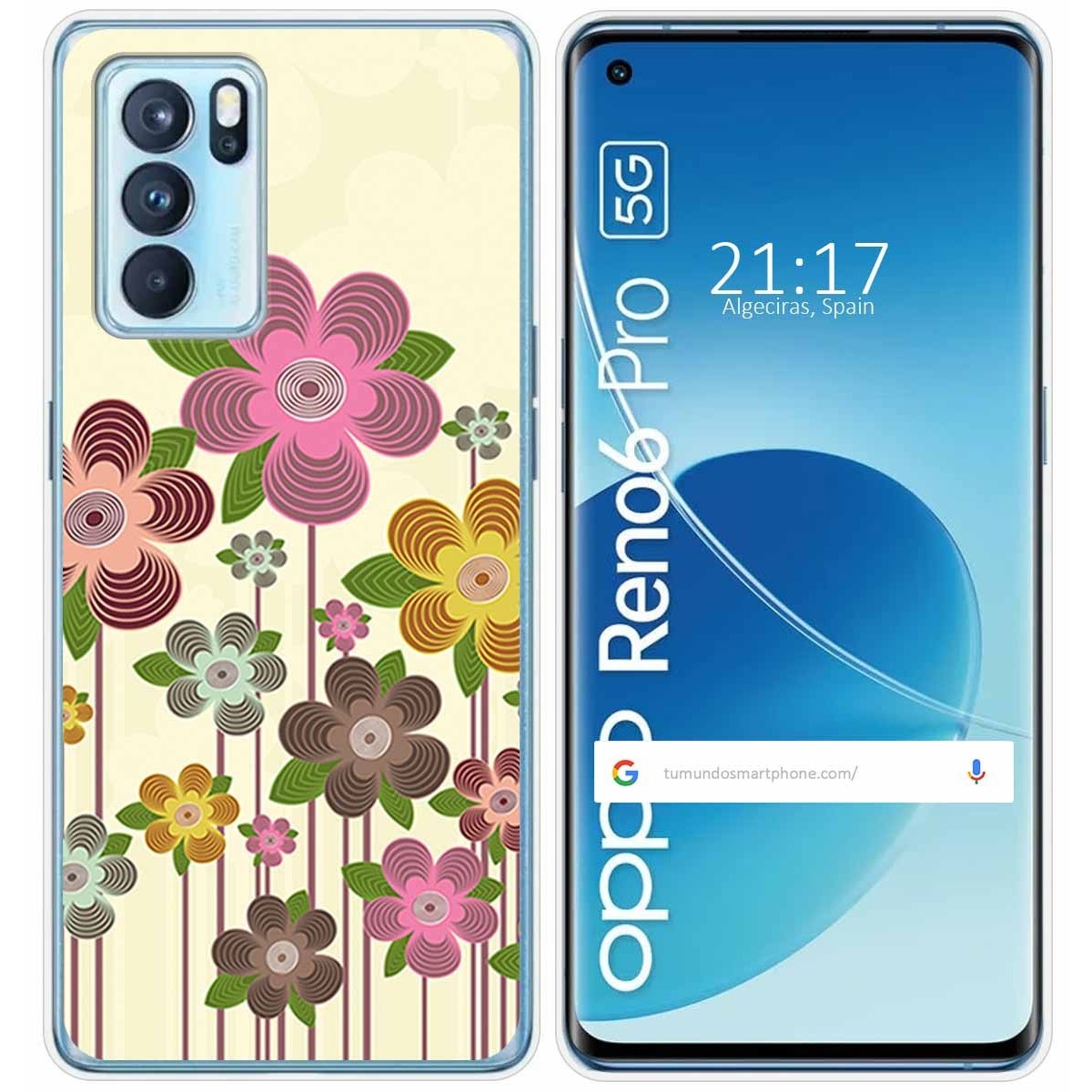 Funda Silicona para Oppo Reno 6 Pro 5G diseño Primavera En Flor Dibujos