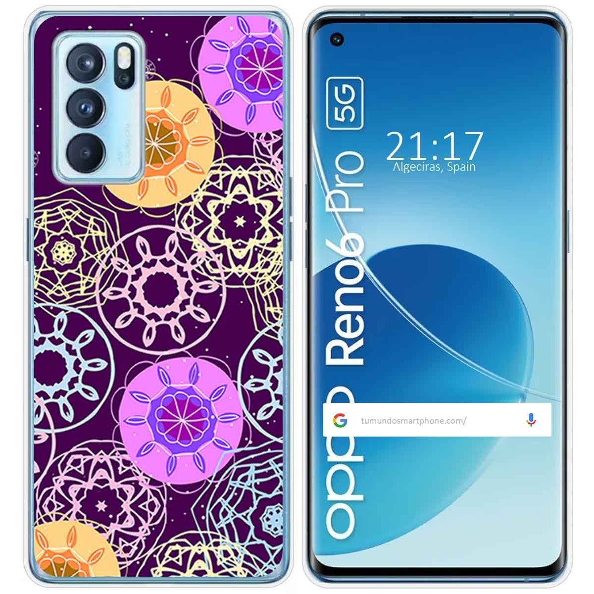 Funda Silicona para Oppo Reno 6 Pro 5G diseño Radial Dibujos