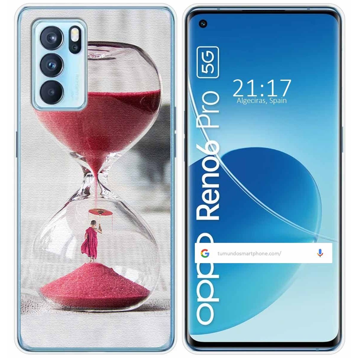Funda Silicona para Oppo Reno 6 Pro 5G diseño Reloj Dibujos