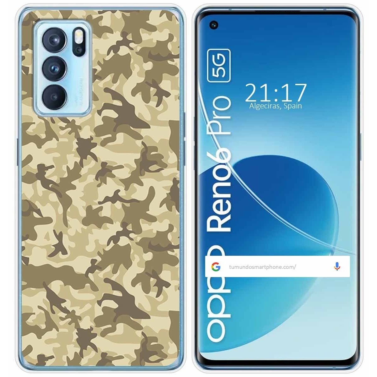 Funda Silicona para Oppo Reno 6 Pro 5G diseño Sand Camuflaje Dibujos