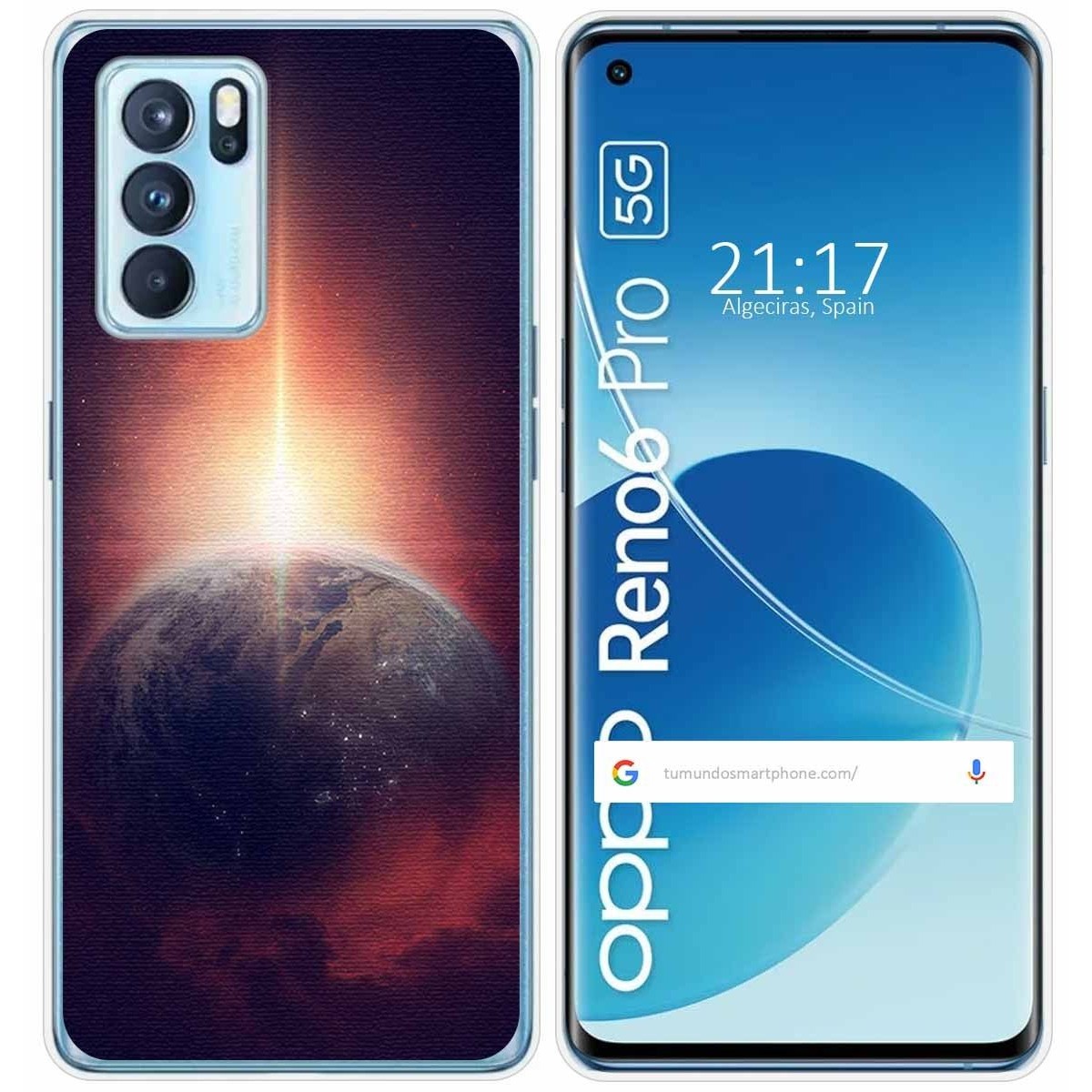 Funda Silicona para Oppo Reno 6 Pro 5G diseño Tierra Dibujos