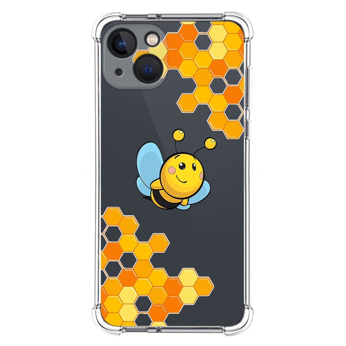 Funda Silicona Antigolpes compatible con Iphone 13 (6.1) diseño Abeja Dibujos