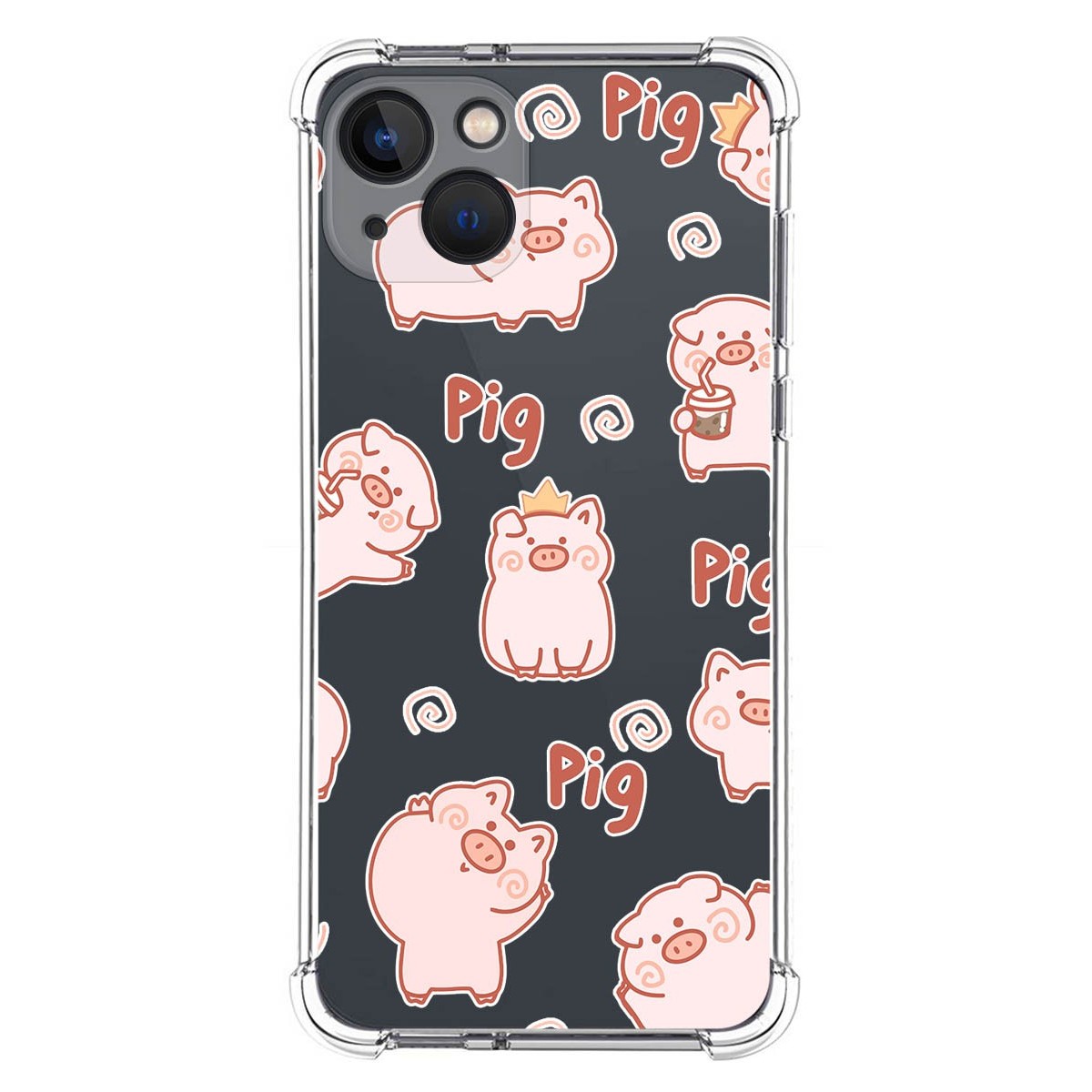 Funda Silicona Antigolpes compatible con Iphone 13 (6.1) diseño Cerdos Dibujos