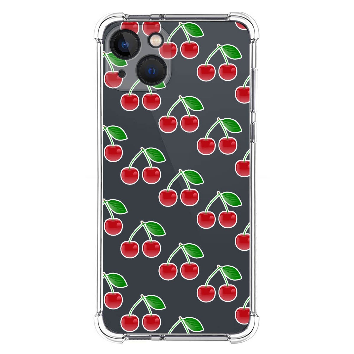 Funda Silicona Antigolpes compatible con Iphone 13 (6.1) diseño Cerezas Dibujos