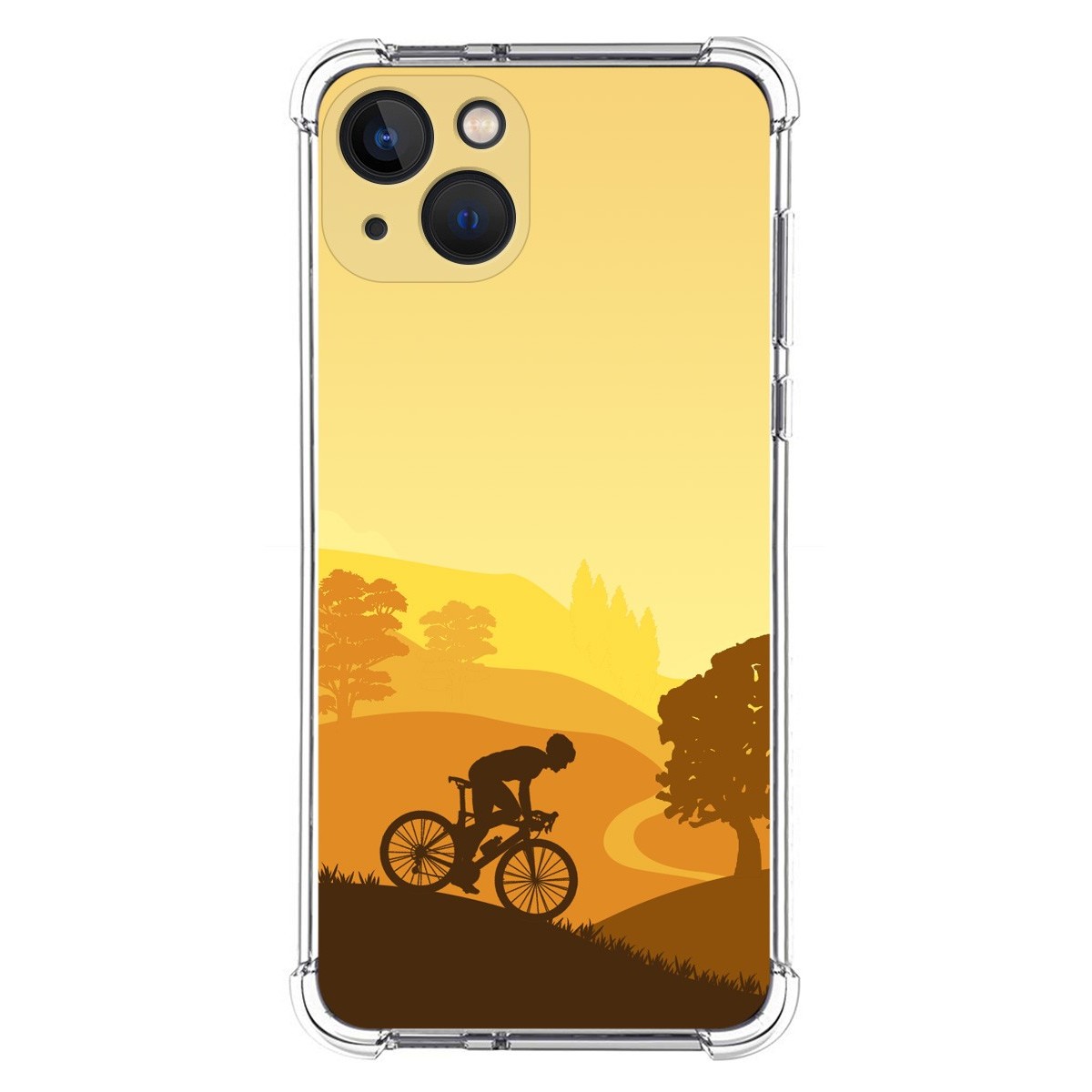 Funda Silicona Antigolpes compatible con Iphone 13 (6.1) diseño Ciclista Dibujos