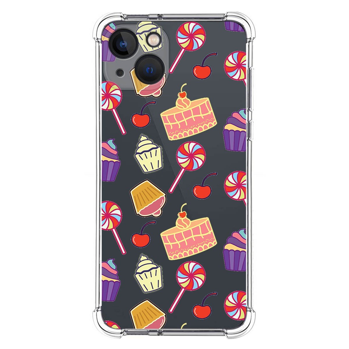 Funda Silicona Antigolpes compatible con Iphone 13 (6.1) diseño Dulces 01 Dibujos