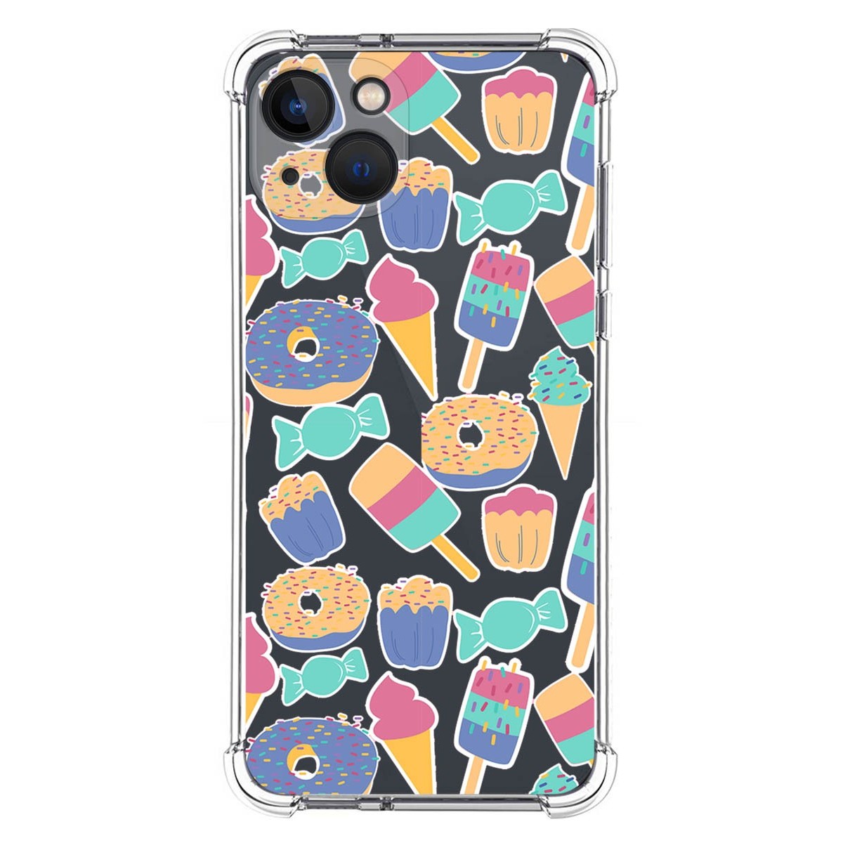 Funda Silicona Antigolpes compatible con Iphone 13 (6.1) diseño Dulces 02 Dibujos