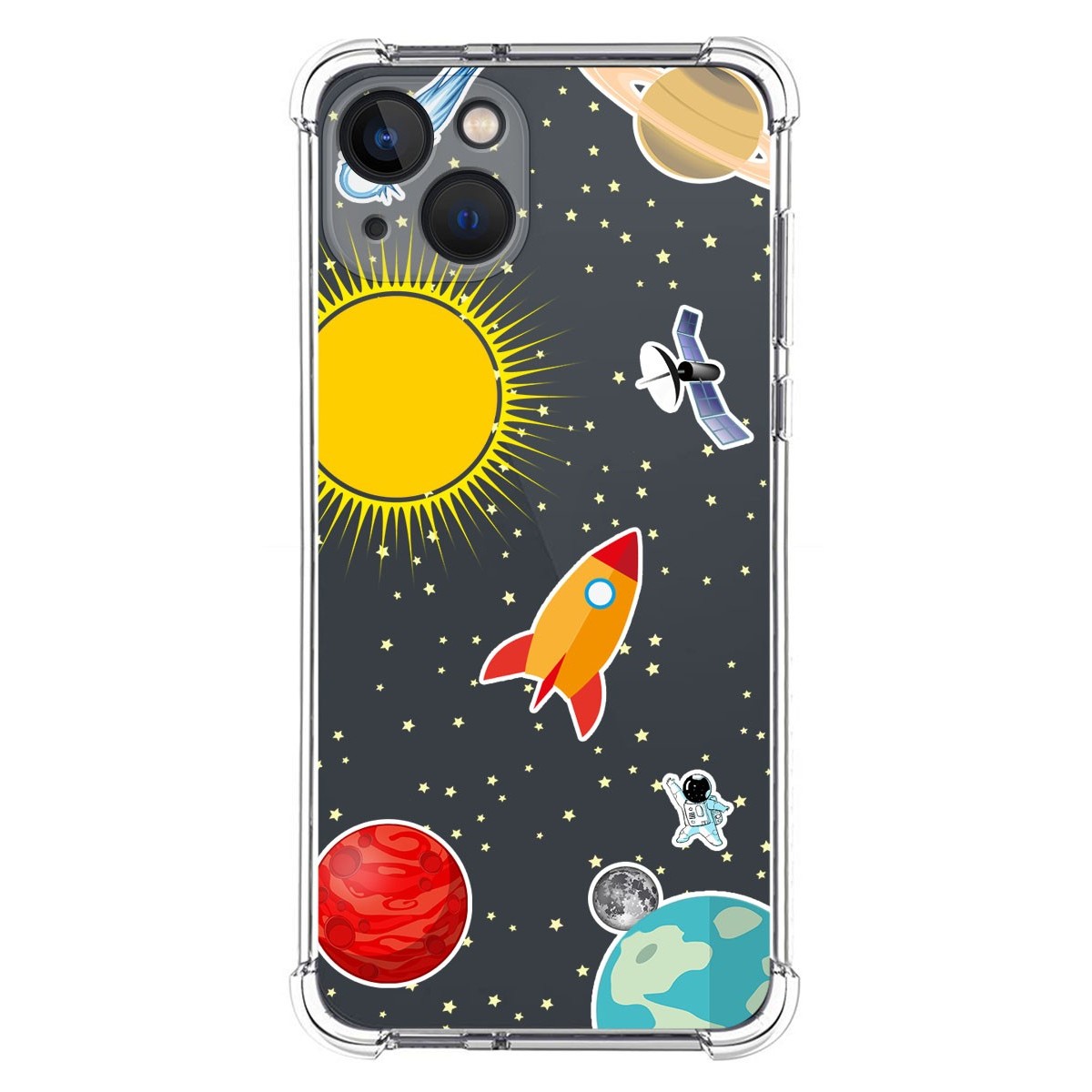 Funda Silicona Antigolpes compatible con Iphone 13 (6.1) diseño Espacio Dibujos