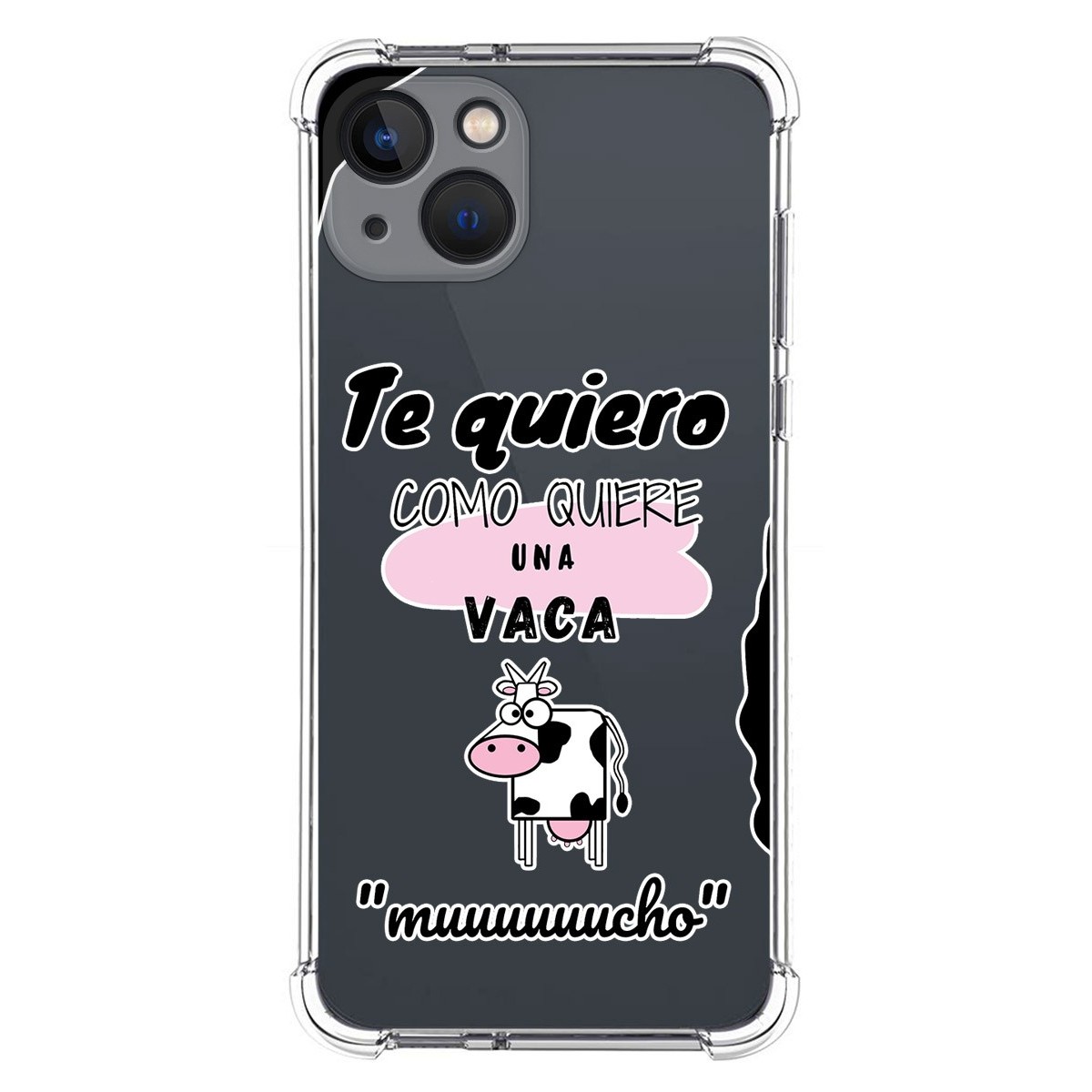 Funda Silicona Antigolpes compatible con Iphone 13 (6.1) diseño Vaca Dibujos