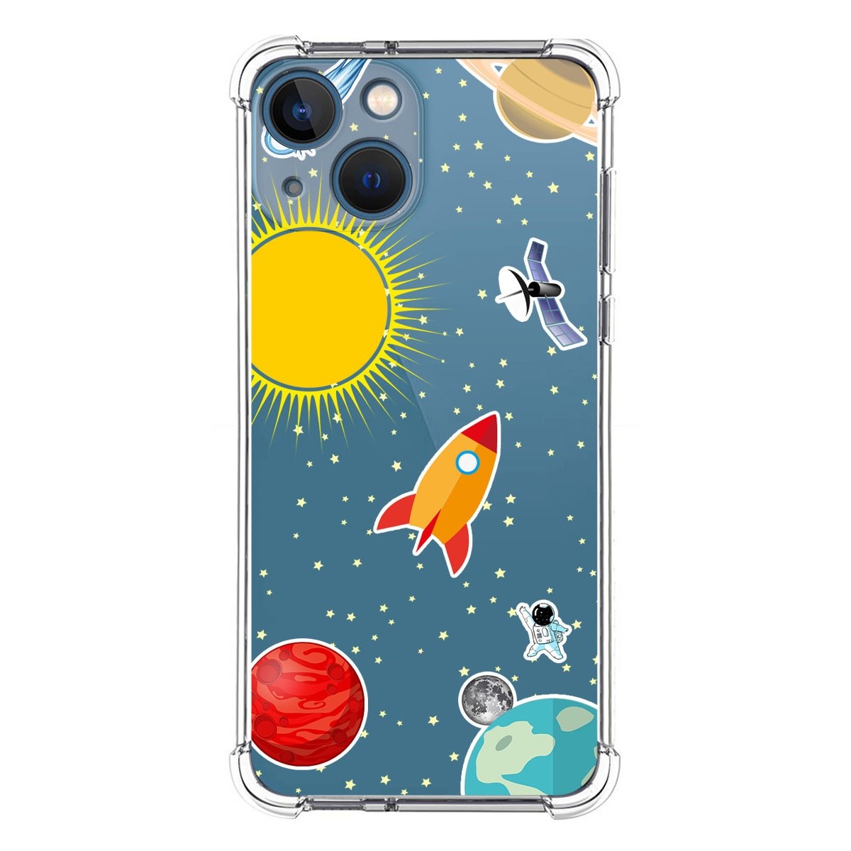 Funda Silicona Antigolpes compatible con Iphone 13 Mini (5.4) diseño Espacio Dibujos