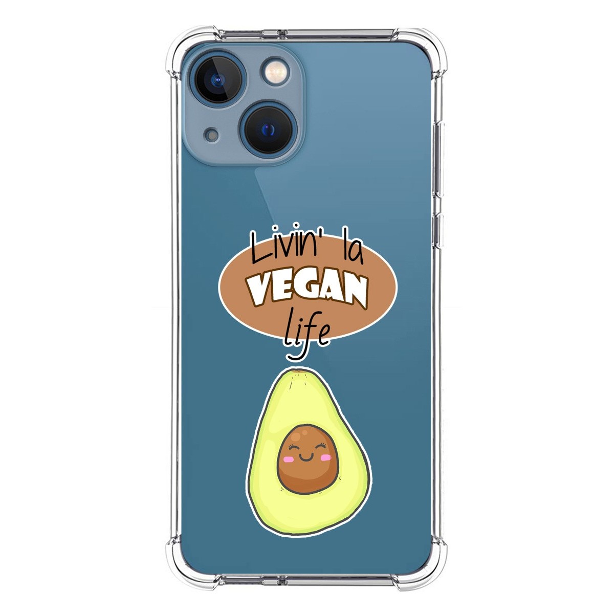 Funda Silicona Antigolpes compatible con Iphone 13 Mini (5.4) diseño Vegan Life Dibujos