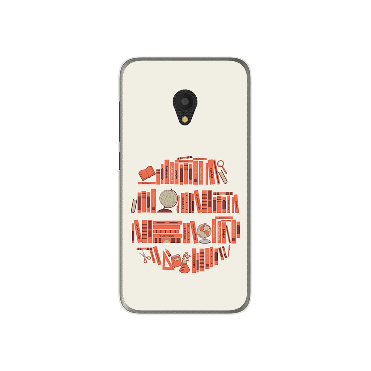 Funda Gel Tpu para Alcatel U5 (4G) / Orange Rise 52 Diseño Mundo Libro Dibujos
