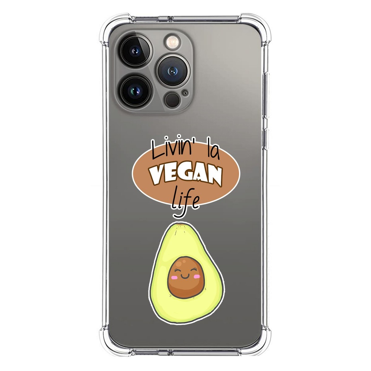 Funda Silicona Antigolpes compatible con Iphone 13 Pro (6.1) diseño Vegan Life Dibujos