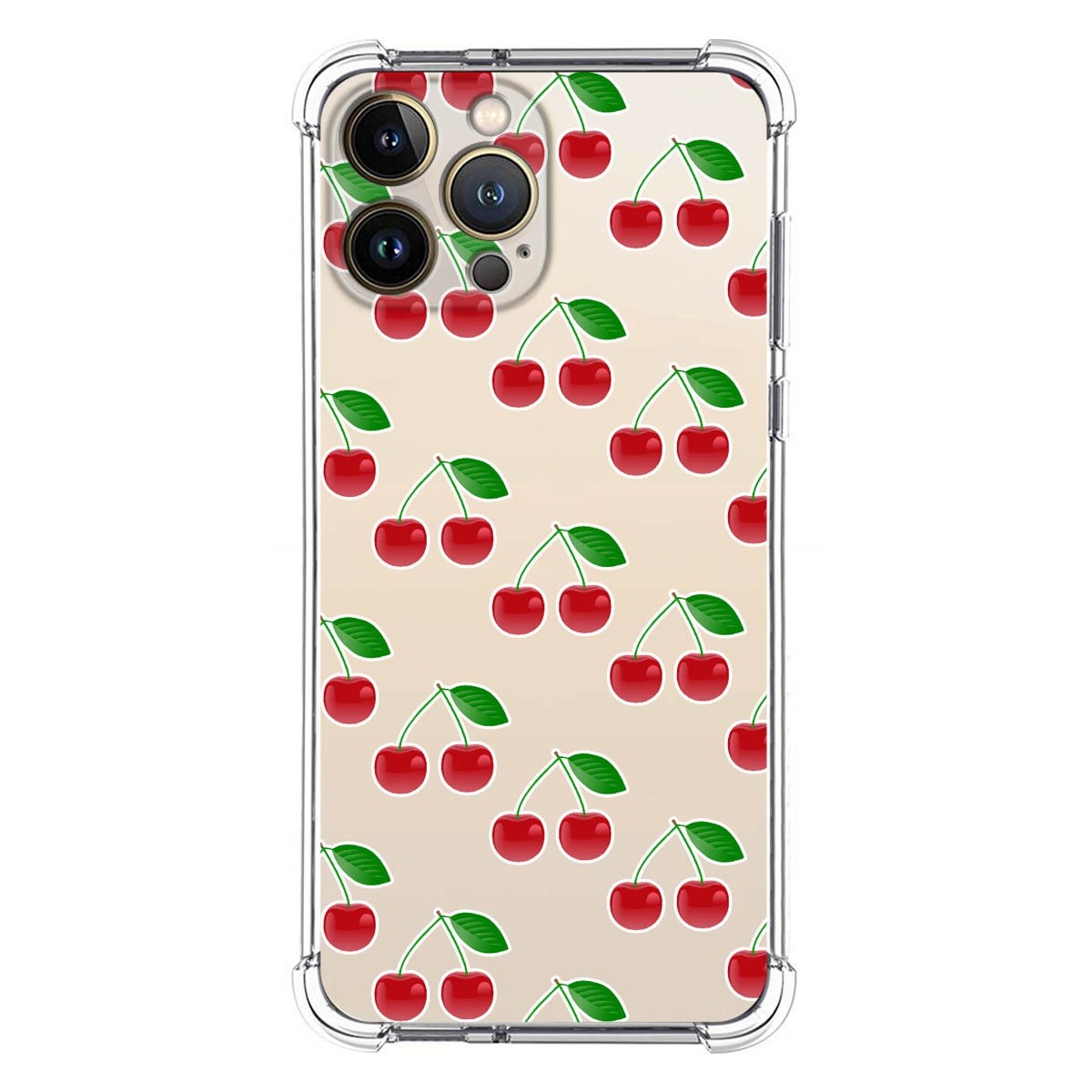 Funda Silicona Antigolpes compatible con Iphone 13 Pro Max (6.7) diseño Cerezas Dibujos