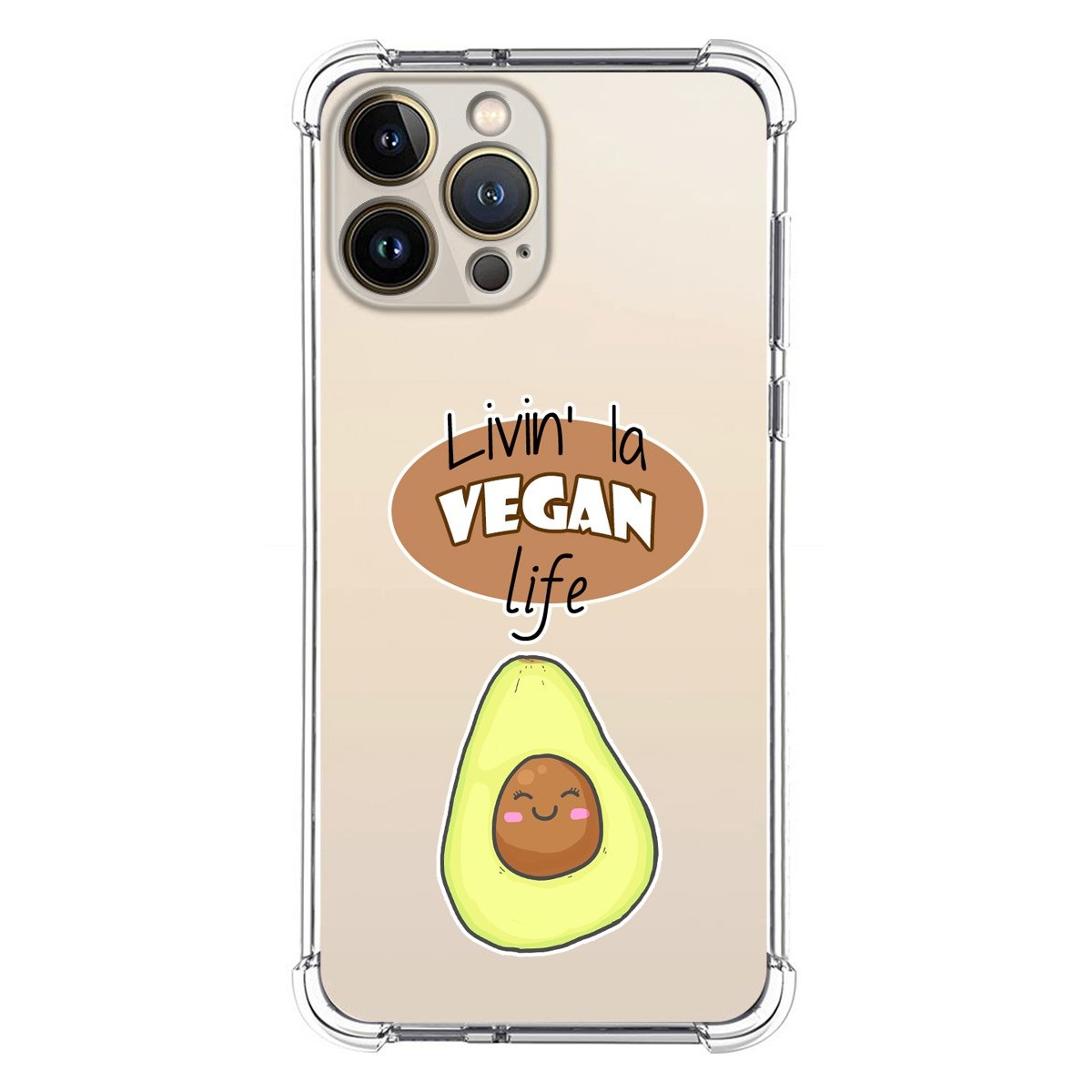 Funda Silicona Antigolpes compatible con Iphone 13 Pro Max (6.7) diseño Vegan Life Dibujos