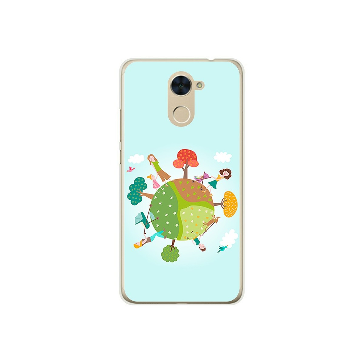 Funda Gel Tpu para Huawei Y7 Diseño Familia Dibujos