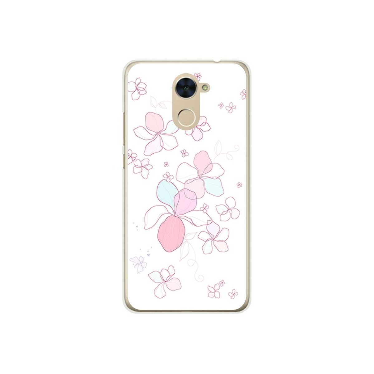 Funda Gel Tpu para Huawei Y7 Diseño Flores Minimal Dibujos