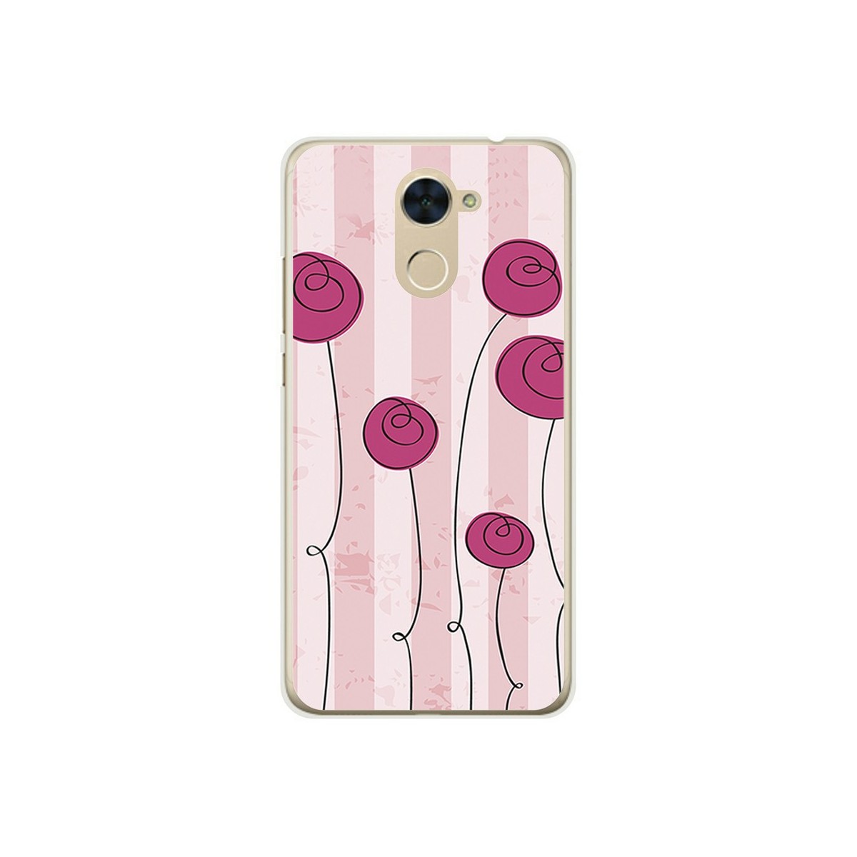Funda Gel Tpu para Huawei Y7 Diseño Flores Vintage Dibujos