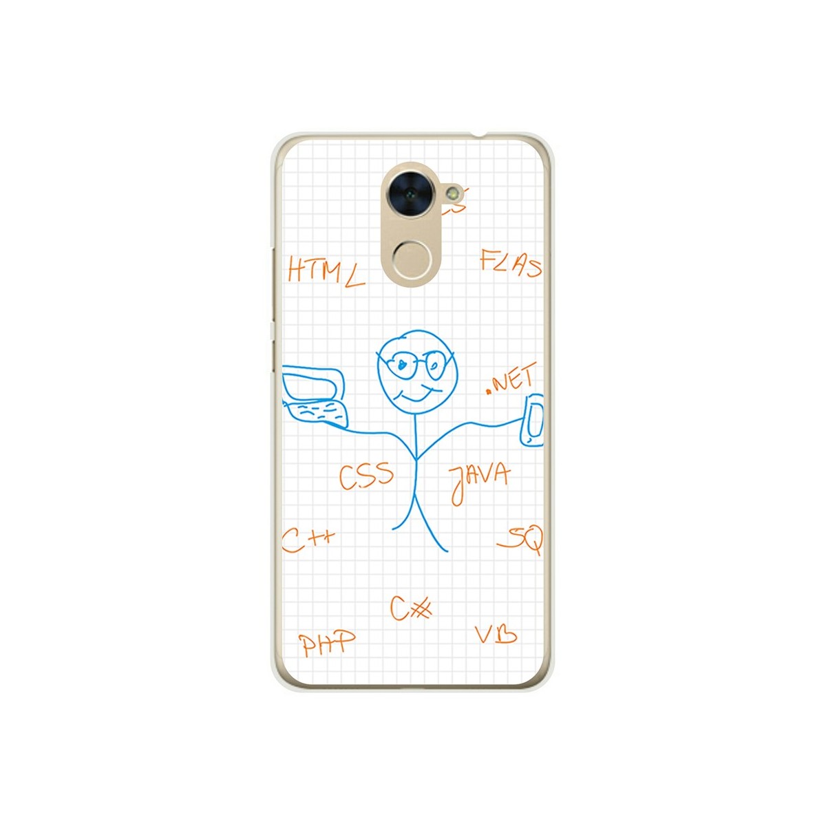 Funda Gel Tpu para Huawei Y7 Diseño Informatico Dibujos