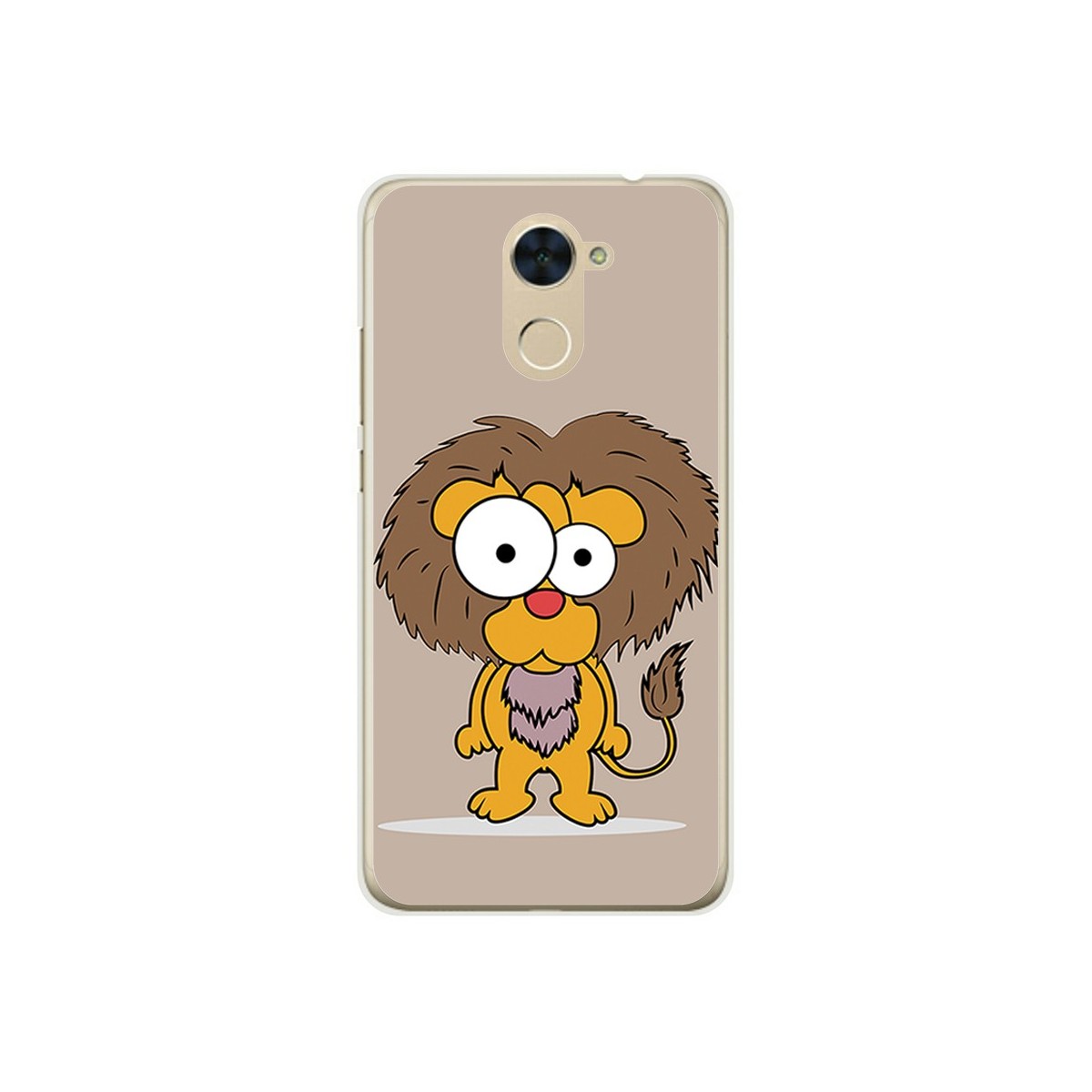 Funda Gel Tpu para Huawei Y7 Diseño Leon Dibujos