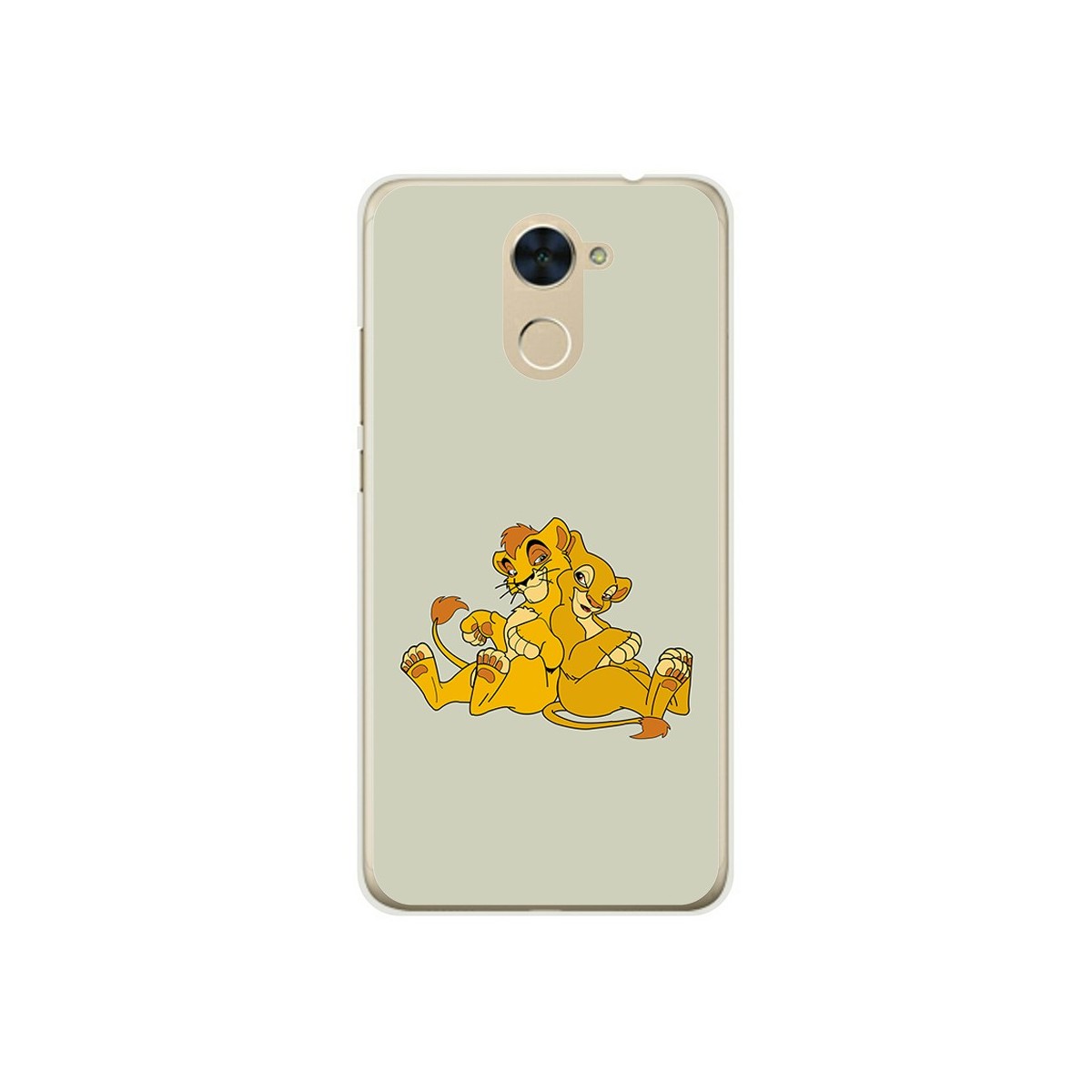 Funda Gel Tpu para Huawei Y7 Diseño Leones Dibujos