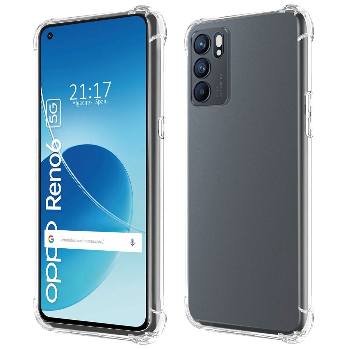 Funda Silicona Antigolpes Transparente para Oppo Reno 6 5G