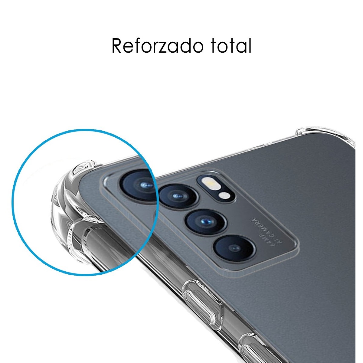 Funda Silicona Antigolpes Transparente para Oppo Reno 6 5G