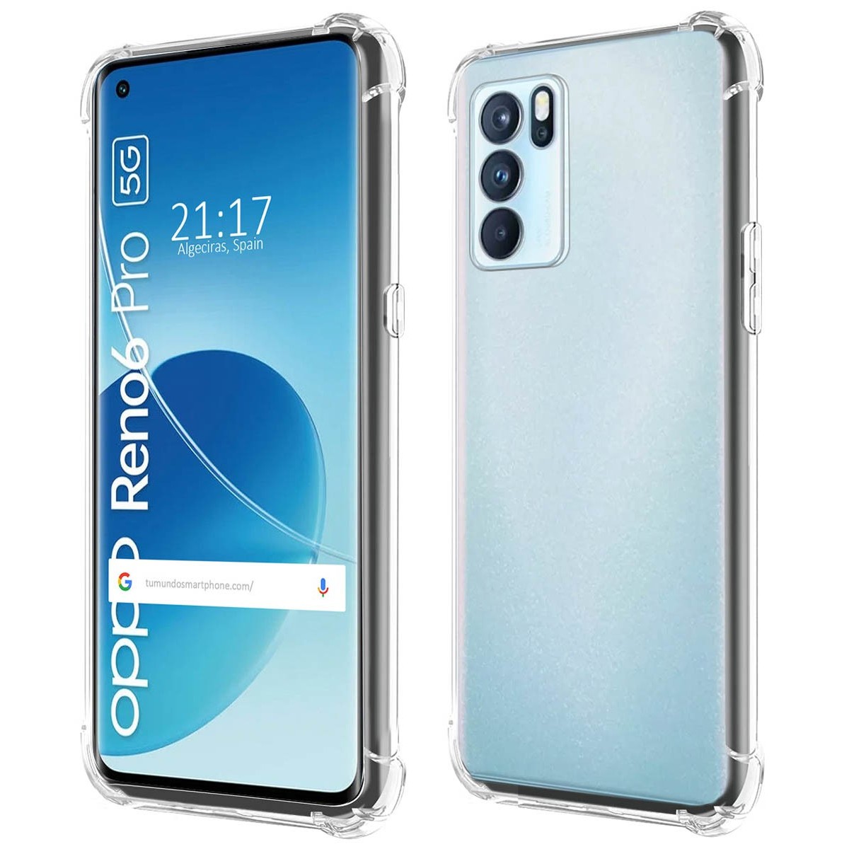 Funda Silicona Antigolpes Transparente para Oppo Reno 6 Pro 5G