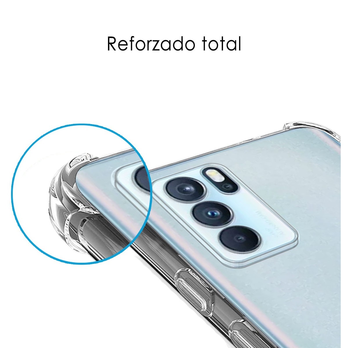 Funda Silicona Antigolpes Transparente para Oppo Reno 6 Pro 5G