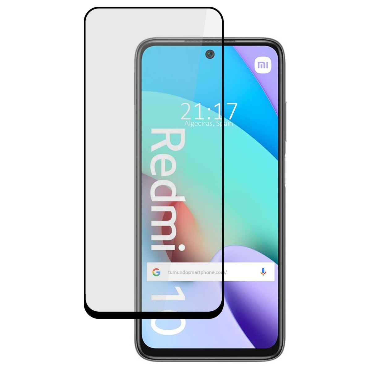 Protector Cristal Templado Completo 5D Full Glue Negro compatible con Xiaomi Redmi 10 (2021/2022) Vidrio