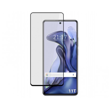 Protector Cristal Templado Completo 5D Full Glue Negro compatible con Xiaomi 11T 5G / 11T Pro 5G Vidrio