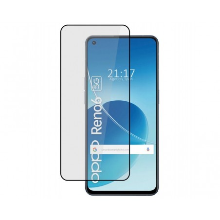 Protector Cristal Templado Completo 5D Full Glue Negro compatible con Oppo Reno 6 5G Vidrio