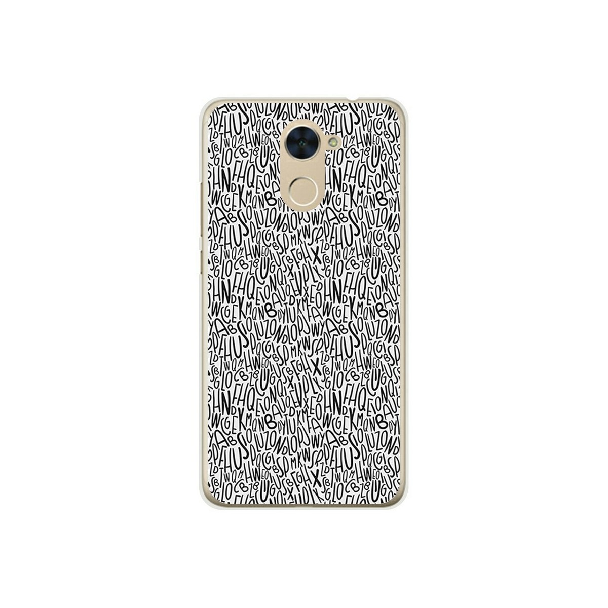 Funda Gel Tpu para Huawei Y7 Diseño Letras Dibujos