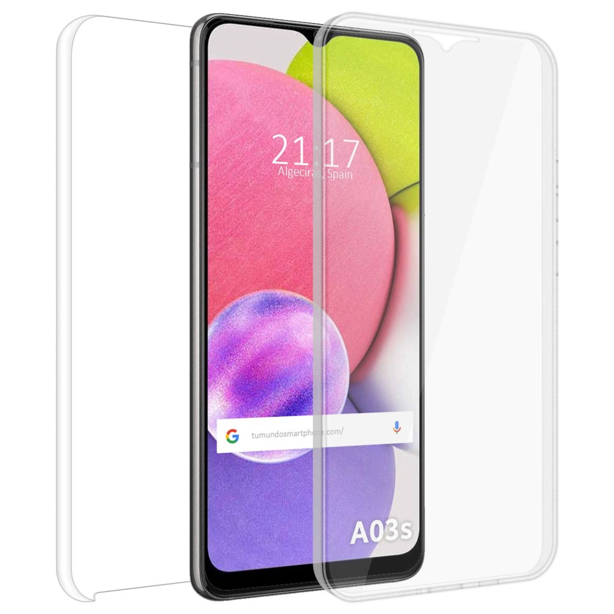 Funda Doble Transparente Pc + Tpu Full Body 360 para Samsung Galaxy A03s