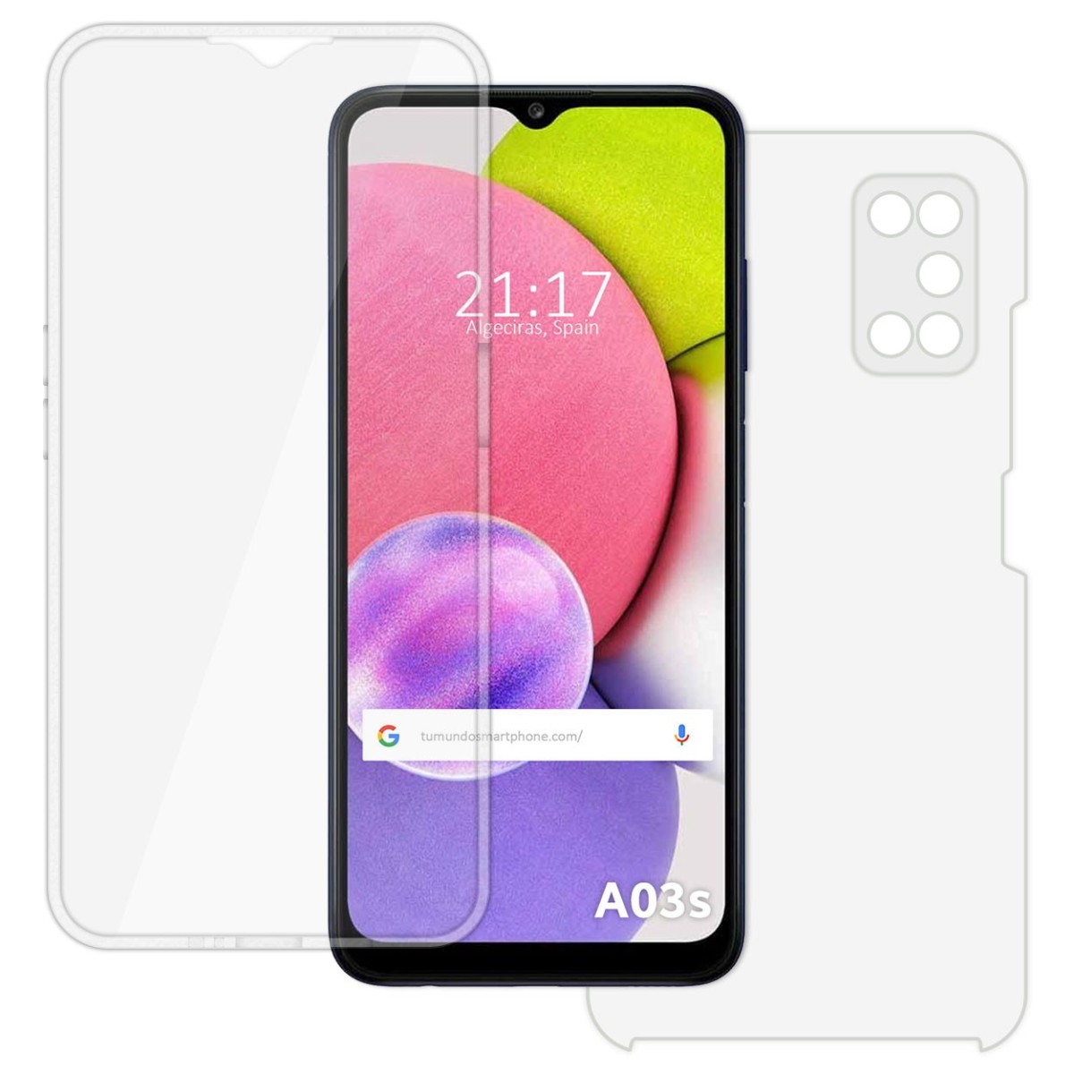 Funda Doble Transparente Pc + Tpu Full Body 360 para Samsung Galaxy A03s