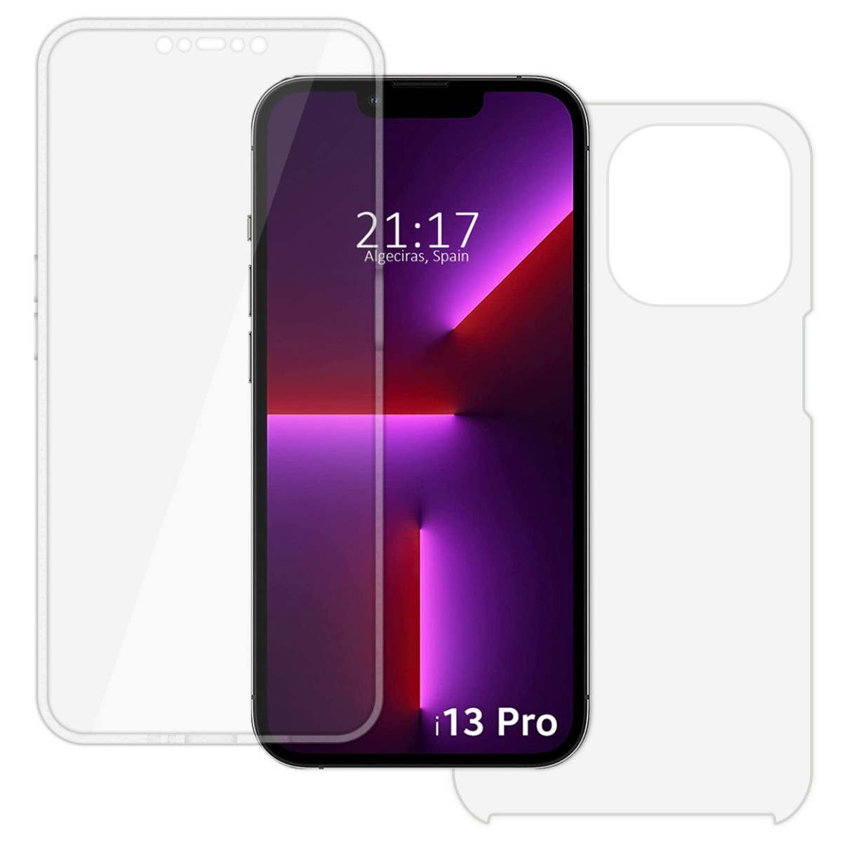 Funda Doble Transparente Pc + Tpu Full Body 360 compatible con Iphone 13 Pro (6.1)