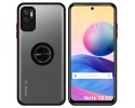 Funda Mate con Borde Negro y Anillo Giratorio 360 para Xiaomi Redmi Note 10 5G / POCO M3 PRO 5G