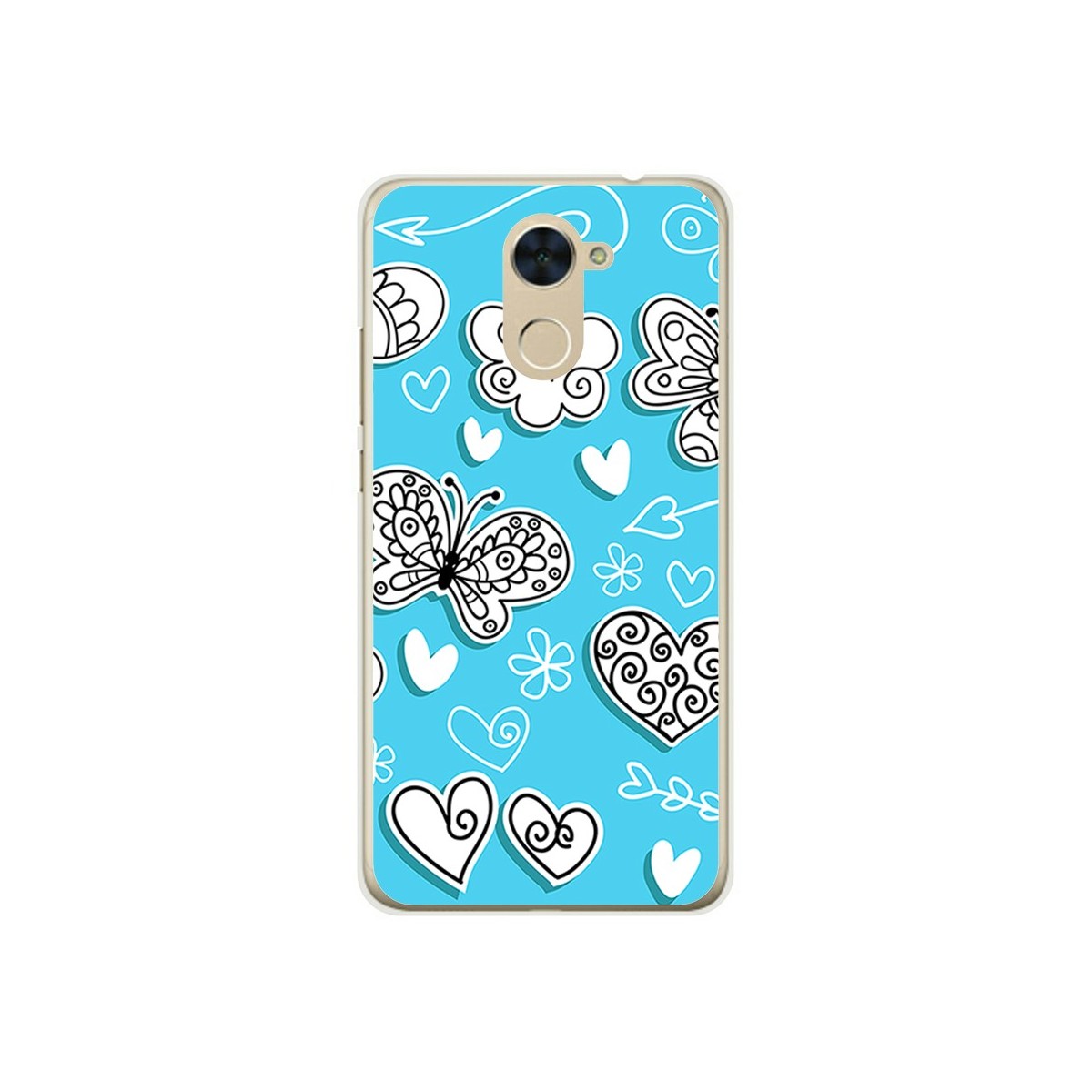 Funda Gel Tpu para Huawei Y7 Diseño Mariposas Dibujos