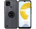 Funda Mate con Borde Negro y Anillo Giratorio 360 para Realme C21