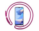 Funda Colgante Transparente para Oppo A16 / A16s con Cordon Rosa Fucsia